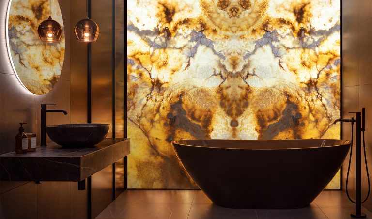 Onice Golden Cloud — оникс — фотография камня