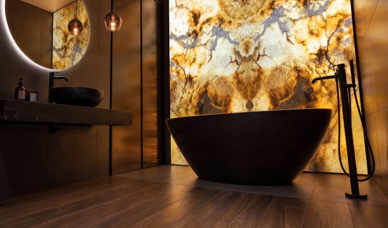 Onice Golden Cloud — оникс — фотография камня