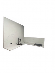 столешница с большим фартуком пано из агломерата